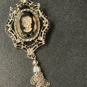 Vintage Silver Cameo Brooch